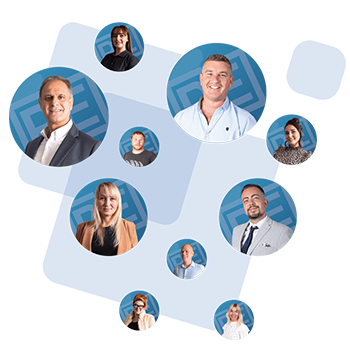 Graphic of all our employees in bubbles