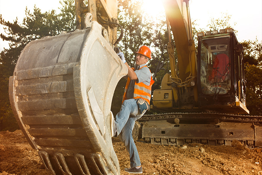Excavator and construction machinery on a civils site