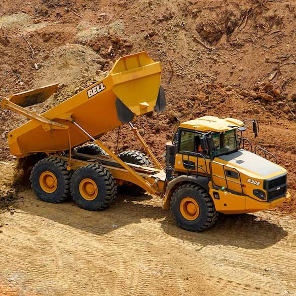 A square image showing a Articulated Dumper Truck Operator at work