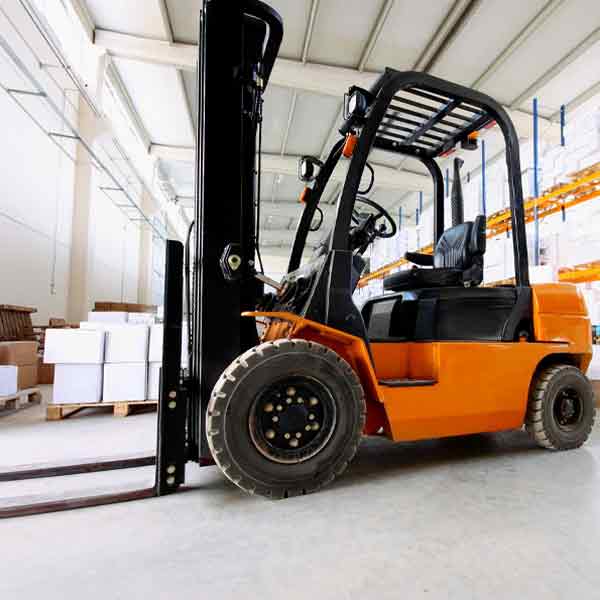 A square image showing a Forklift at work