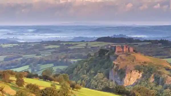 View of an old castle in carmarthenshire