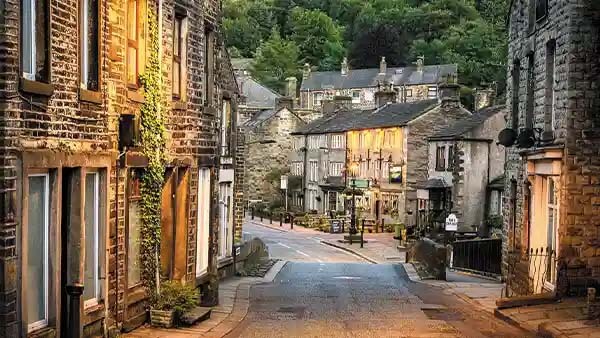 Lancashire street with usual style old houses